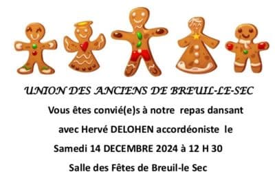 Union des Anciens de Breuil-le-Sec – Repas dansant – Samedi 14 décembre 2024